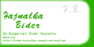 hajnalka bider business card